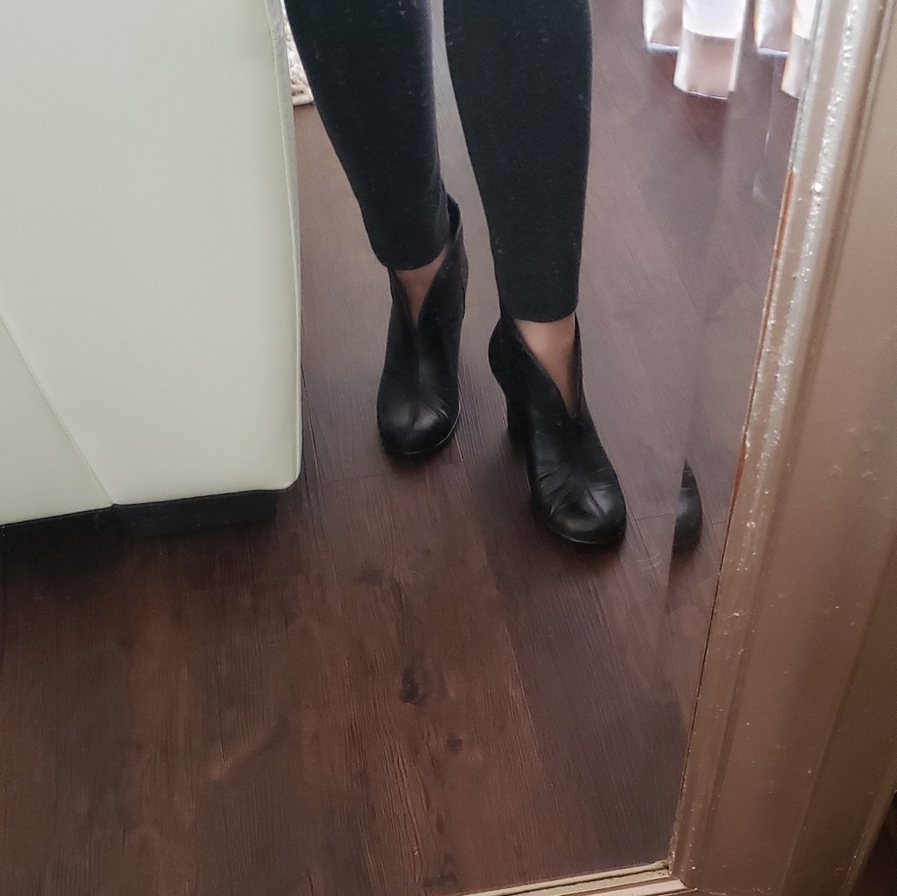 Black bootie heels